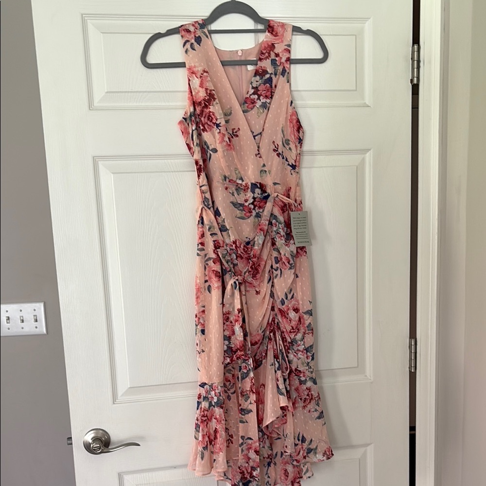 Eliza J Pink Satin Dress with Elegant Sheen
